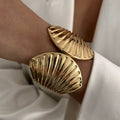 Gold Tone Shell Shape Bangle