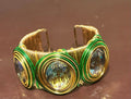 Large Crystal Flowers  Spiral Round Open Bangle Alloy Cuff Bracelet Women (Copy)